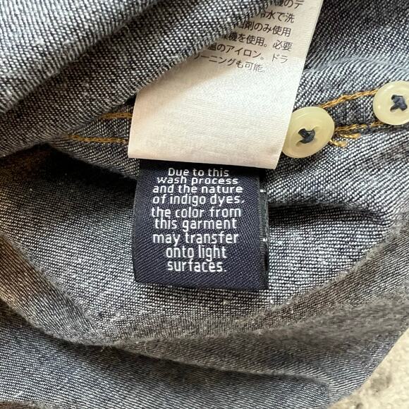 J Crew Indigo Cotton Chambray Womens Long Sleeve Button Down Shirt Preppy Large - Picture 7 of 7